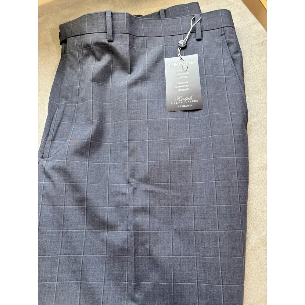 Lauren Ralph Lauren‎ Mens Comfort Flex Pants Wool Blend 54 W Unhemmed 36 In Seam - Picture 9 of 13